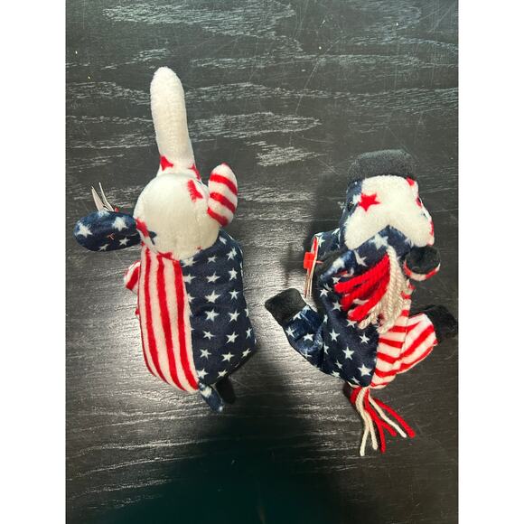 Ty Beanie Babies Pair- Political Party Lefty Righty- with tags- good condition - Picture 3 of 6